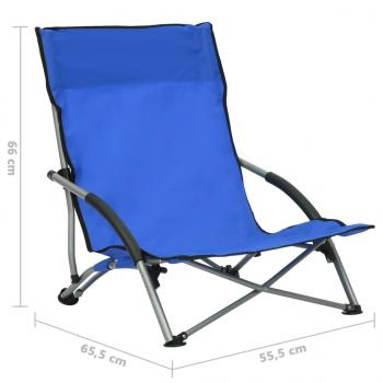 Klappbare Strandstühle 2 Stk. Blau Stoff