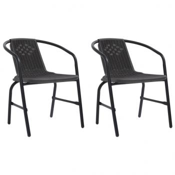 ARDEBO.de - Gartenstühle 2 Stk. Kunststoff Rattan-Optik und Stahl 110 kg  