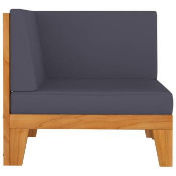 2-Sitzer-Sofa mit Dunkelgrauen Kissen Akazie Massivholz