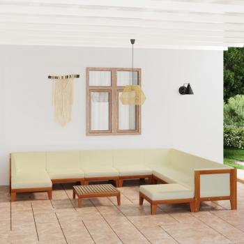 ARDEBO.de - 11-tlg. Garten-Lounge-Set mit Kissen Massivholz Akazie