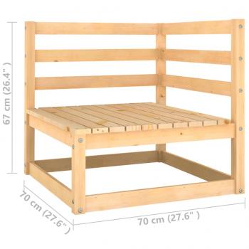 4-tlg. Garten-Lounge-Set mit Kissen Kiefer Massivholz