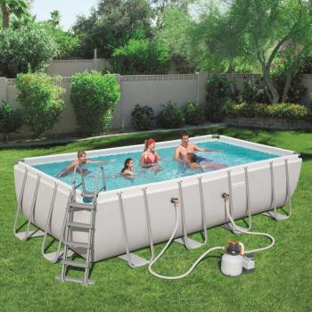 ARDEBO.de - Bestway Power Steel Swimmingpool-Set Rechteckig 549x274x122 cm