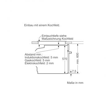 Bosch HRA534BS0 EEK: A Einbaubackofen, 60cm breit, 71 L, Dampffunktion, 3D Heißluft, Hydrolyse, edelstahl