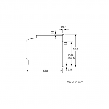 Bosch HRA534BS0 EEK: A Einbaubackofen, 60cm breit, 71 L, Dampffunktion, 3D Heißluft, Hydrolyse, edelstahl