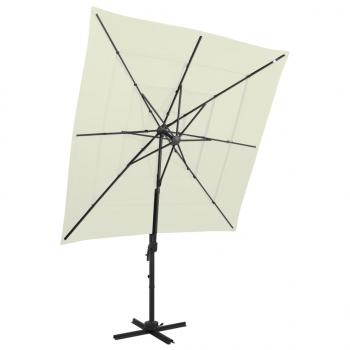 ARDEBO.de - Sonnenschirm mit Aluminium-Mast 4-lagig Sandfarben 250x250 cm