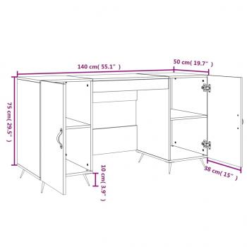 Schreibtisch Sonoma-Eiche 140x50x75 cm Holzwerkstoff