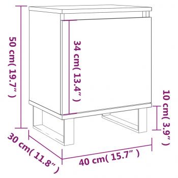 Nachttisch Betongrau 40x30x50 cm Holzwerkstoff