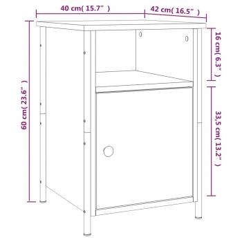 Nachttisch Grau Sonoma 40x42x60 cm Holzwerkstoff