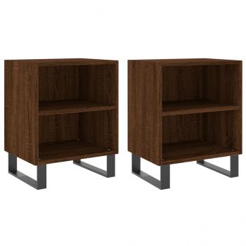 Nachttische 2 Stk. Braun Eichen-Optik 40x30x50 cm Holzwerkstoff