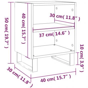 Nachttische 2 Stk. Braun Eichen-Optik 40x30x50 cm Holzwerkstoff