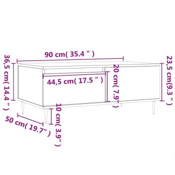 Couchtisch Betongrau 90x50x36,5 cm Holzwerkstoff