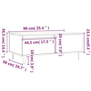 Couchtisch Betongrau 90x50x36,5 cm Holzwerkstoff