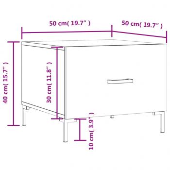 Couchtisch Braun Eichen-Optik 50x50x40 cm Holzwerkstoff