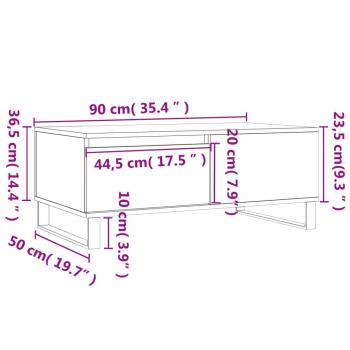 Couchtisch Weiß 90x50x36,5 cm Holzwerkstoff