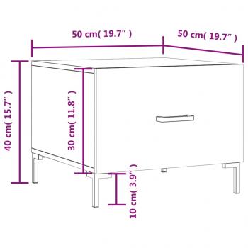 Couchtisch Schwarz 50x50x40 cm Holzwerkstoff