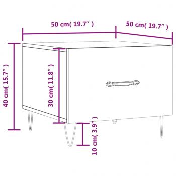 Couchtisch Sonoma-Eiche 50x50x40 cm Holzwerkstoff