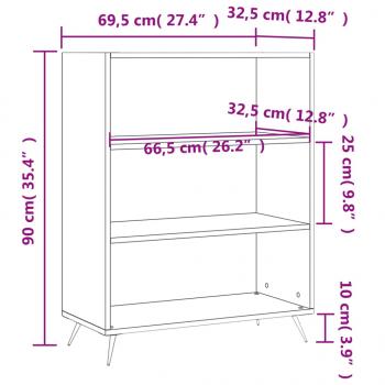 Bücherregal Sonoma-Eiche 69,5x32,5x90 cm Holzwerkstoff