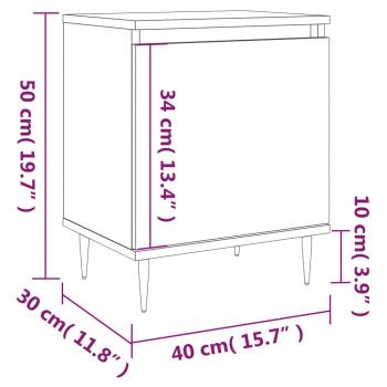 Nachttische 2 Stk. Braun Eichen-Optik 40x30x50 cm Holzwerkstoff