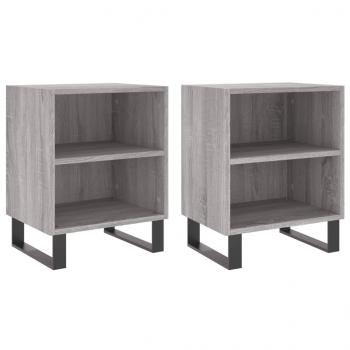 Nachttische 2 Stk. Grau Sonoma 40x30x50 cm Holzwerkstoff