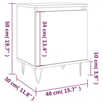 Nachttische 2 Stk. Braun Eichen-Optik 40x30x50 cm Holzwerkstoff