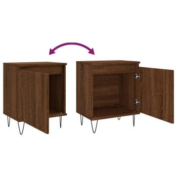 Nachttische 2 Stk. Braun Eichen-Optik 40x30x50 cm Holzwerkstoff