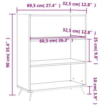 Bücherregal Räuchereiche 69,5x32,5x90 cm Holzwerkstoff