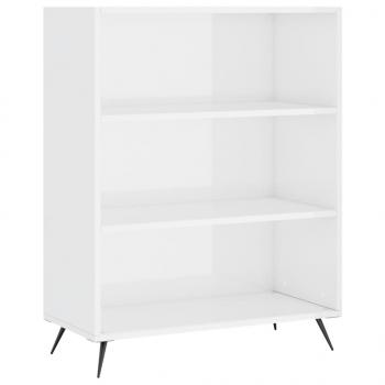 Bücherregal Hochglanz-Weiß 69,5x32,5x90 cm Holzwerkstoff