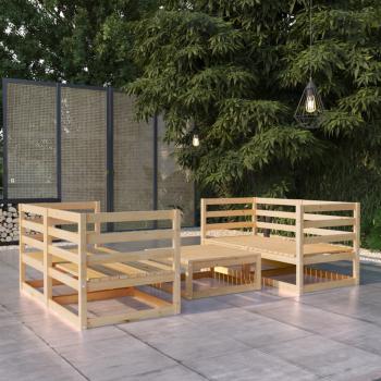 ARDEBO.de - 5-tlg. Garten-Lounge-Set Massivholz Kiefer