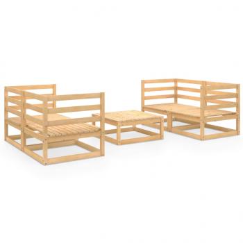 5-tlg. Garten-Lounge-Set Massivholz Kiefer