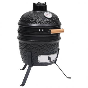 ARDEBO.de - 2-in-1 Kamado-Grill Smoker Keramik 56 cm Schwarz