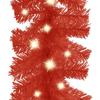 Weihnachtsgirlande mit LED-Lichtern 20 m Rot