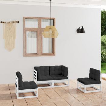 ARDEBO.de - 4-tlg. Garten-Lounge-Set mit Kissen Kiefer Massivholz