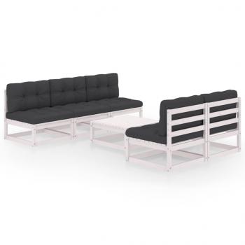 ARDEBO.de - 6-tlg. Garten-Lounge-Set mit Kissen Kiefer Massivholz