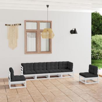 ARDEBO.de - 6-tlg. Garten-Lounge-Set mit Kissen Kiefer Massivholz