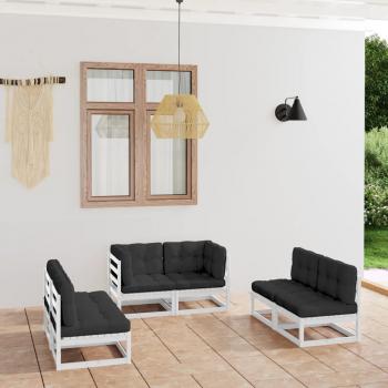 ARDEBO.de - 6-tlg. Garten-Lounge-Set mit Kissen Kiefer Massivholz