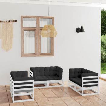 ARDEBO.de - 6-tlg. Garten-Lounge-Set mit Kissen Kiefer Massivholz