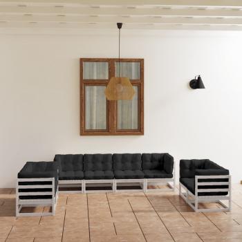 ARDEBO.de - 8-tlg. Garten-Lounge-Set mit Kissen Kiefer Massivholz