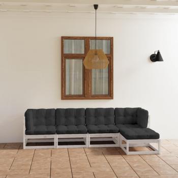 ARDEBO.de - 5-tlg. Garten-Lounge-Set mit Kissen Kiefer Massivholz