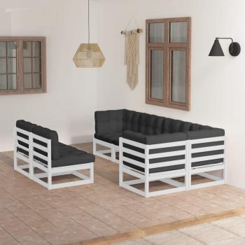 ARDEBO.de - 7-tlg. Garten-Lounge-Set mit Kissen Massivholz Kiefer