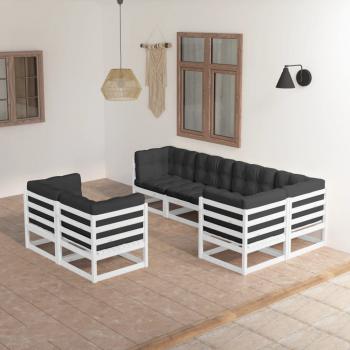 ARDEBO.de - 7-tlg. Garten-Lounge-Set mit Kissen Massivholz Kiefer