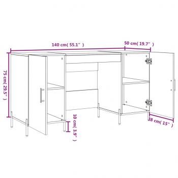 Schreibtisch Weiß 140x50x75 cm Holzwerkstoff