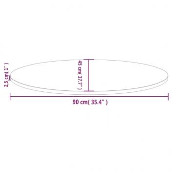 Tischplatte 90x45x2,5 cm Massivholz Kiefer Oval