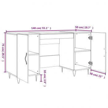 Schreibtisch Sonoma-Eiche 140x50x75 cm Holzwerkstoff