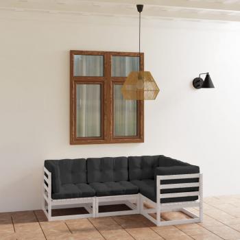 ARDEBO.de - 4-tlg. Garten-Lounge-Set mit Kissen Kiefer Massivholz