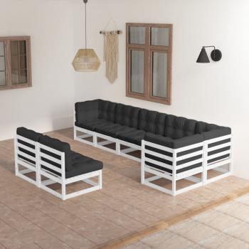 ARDEBO.de - 8-tlg. Garten-Lounge-Set mit Kissen Massivholz Kiefer