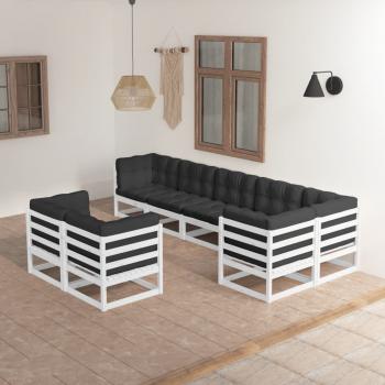 ARDEBO.de - 8-tlg. Garten-Lounge-Set mit Kissen Massivholz Kiefer