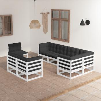 ARDEBO.de - 8-tlg. Garten-Lounge-Set mit Kissen Massivholz Kiefer