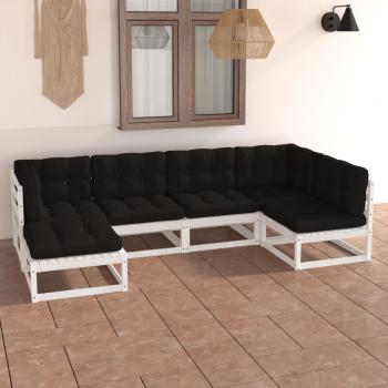 ARDEBO.de - 6-tlg. Garten-Lounge-Set mit Kissen Massivholz Kiefer