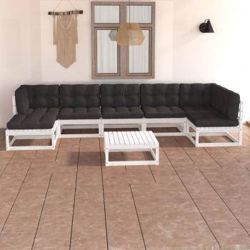 ARDEBO.de - 8-tlg. Garten-Lounge-Set mit Kissen Massivholz Kiefer