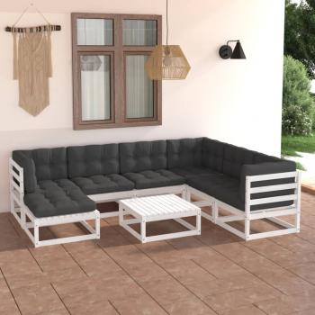 ARDEBO.de - 8-tlg. Garten-Lounge-Set mit Kissen Massivholz Kiefer